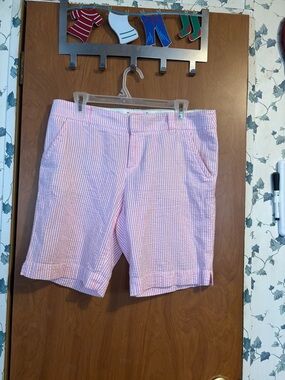 Lilly Pulitzer Pink Seersucker Bermuda Shorts